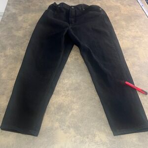 L.L. Bean Relaxed Fit Jeans Womens 14 Reg Black Original Fit Elastic Waist